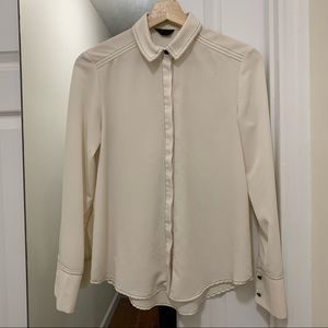 Topshop white crepe shirt blouse